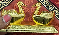 VARALAKSHMI Gold plated Kumkum Dabbi made of german silver (Gold Swan) (cleanable) VARALAKSHMI Gold plated Kumkum Dabbi made of german silver (Gold Swan) (cleanable)