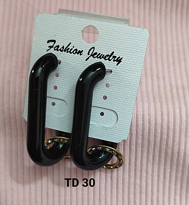 Black Half Hoop Earring