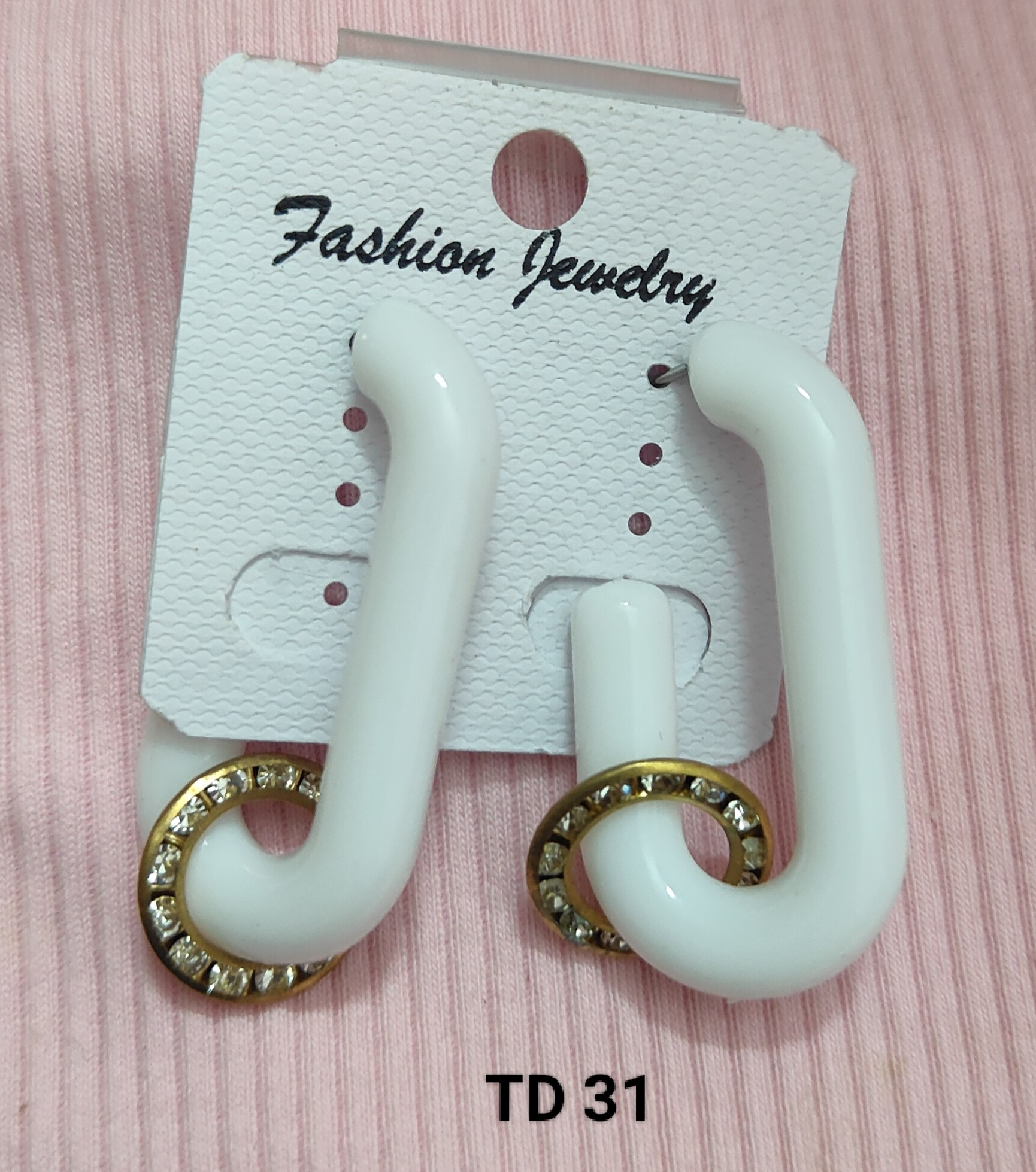 White Half Hoop Earring White Half Hoop Earring