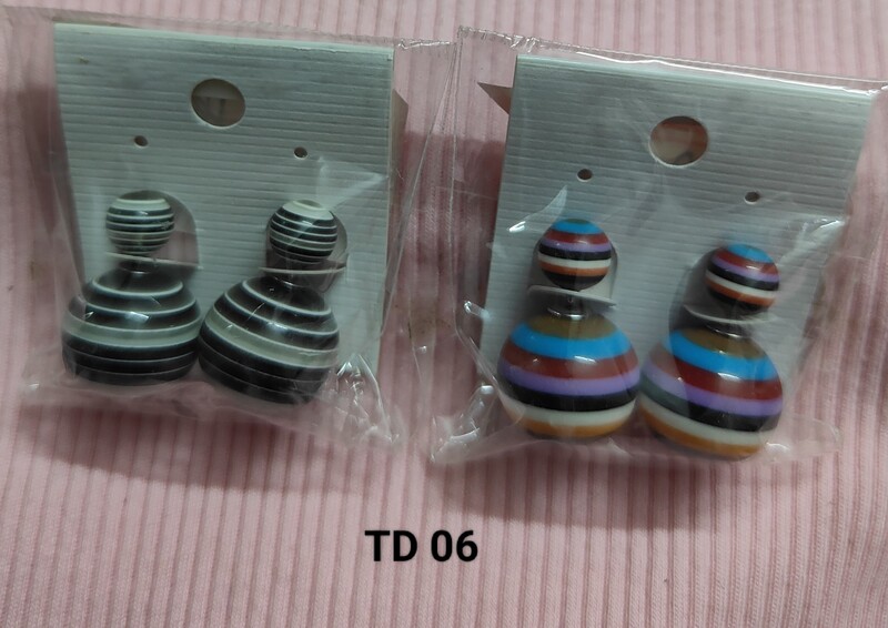2 Pair Candy Colors 2 Way Beads Earrings- Front-Back Color Clossy Beads Contemporary Earrings for Girls & Women 2 Pair Candy Colors 2 Way Beads Earrings- Front-Back Color Clossy Beads Contemporary Earrings for Girls & Women