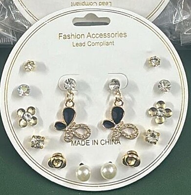 Fashion 6 Pairs Combo Latest Stylish Design Metal Earrings for Women