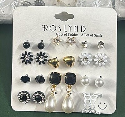 Fashion 10 Pairs Combo Latest Stylish Design Metal Earrings for Women
