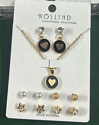 Fashion Jewellery Gold Plated Necklace and Earrings Combo Jewellery Set for Girls and Women (Gold)