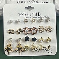 Combo Set Celebrity Inspired Latest Stylish Metal Plated Hoop and Crystal Pearl Stud Earrings for Women Combo Set Celebrity Inspired Latest Stylish Metal Plated Hoop and Crystal Pearl Stud Earrings for Women