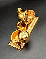 VARALAKSHMI Gold plated Kumkum Dabbi made of german silver (Gold Swan) (cleanable) VARALAKSHMI Gold plated Kumkum Dabbi made of german silver (Gold Swan) (cleanable)