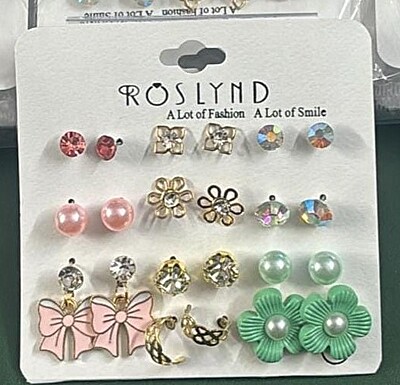11 Pairs combo earrings set for trendy college girls best suitable gift for birthday