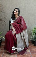 Bengal Handloom Saree - Maroon Colour Bengal Handloom Saree - Maroon Colour