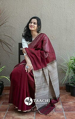 Bengal Handloom Saree - Maroon Colour