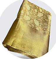 Nita Ambani Saree Gold | Banarasi Tissue Silk Saree with Zari Weave Pallu | Blouse Included Nita Ambani Saree Gold | Banarasi Tissue Silk Saree with Zari Weave Pallu | Blouse Included