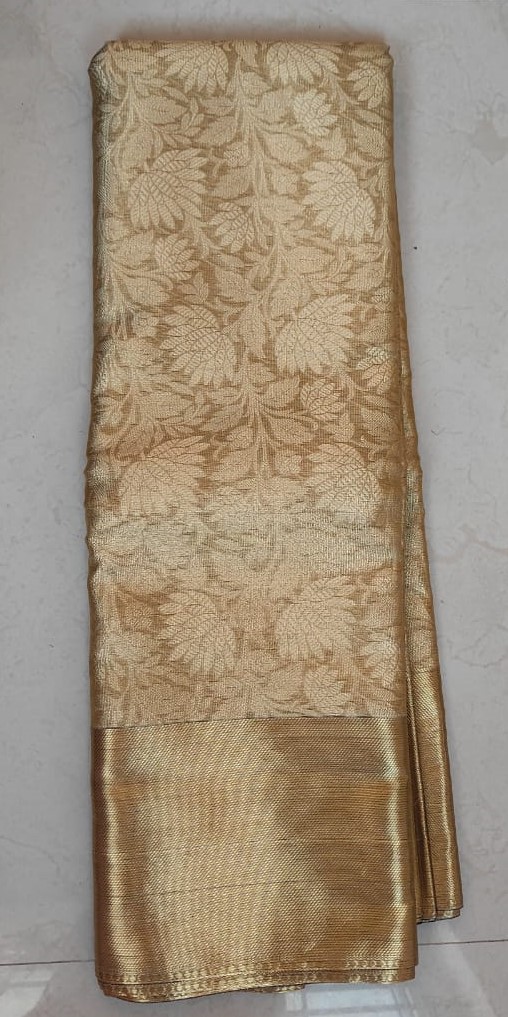 Nita Ambani Saree Gold | Banarasi Tissue Silk Saree with Zari Weave Pallu | Blouse Included Nita Ambani Saree Gold | Banarasi Tissue Silk Saree with Zari Weave Pallu | Blouse Included