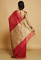 Handloom Bengal Silk Cotton Saree - Pink Handloom Bengal Silk Cotton Saree - Pink