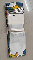 Kerala cotton silver border with kalamkari pallu
