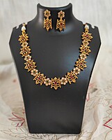 Red and Green stone small haram matt finish for trendy women Red and Green stone small haram matt finish for trendy women