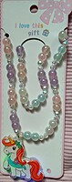 LED light pink pearl mala unicorn pendant chain LED light pink pearl mala unicorn pendant chain