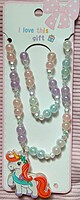 LED light pink pearl mala unicorn pendant chain LED light pink pearl mala unicorn pendant chain